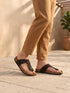 Zuuvo Men Y-Cork Fusion Leather Slipper's | Daily Casual Wear | Cork Sole Sandals for Men Flats Sandal