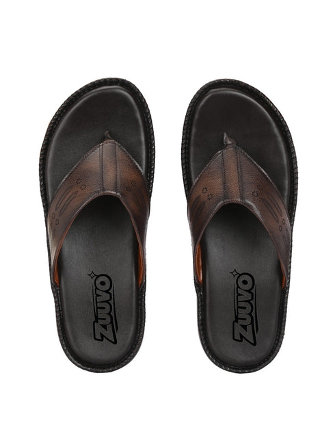 Zuuvo Men AirEase Men's Leather Slipper's Daily Casual Wear Airmix Sole Casual Sandals Sandal