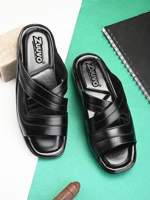 Zuuvo Cultural Comfort Leather Slipper's | Daily Casual Wear | Ethnic | Formal | 2 Color option Slippers | Sandal