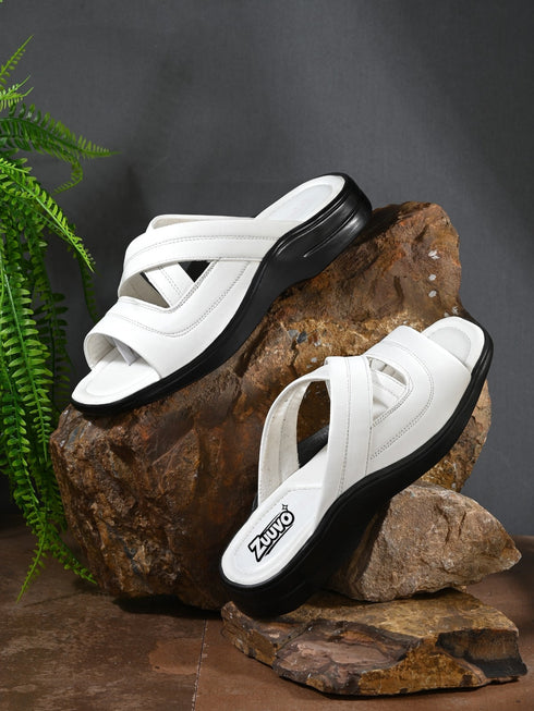 Zuuvo Cultural Comfort Leather Slipper's | Daily Casual Wear | Ethnic | Formal | 2 Color option Slippers | Sandal