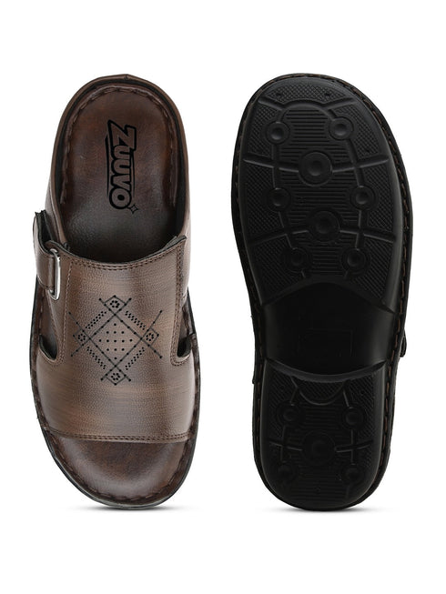 Zuuvo Men Breeze Glide Leather Slipper's | Daily Casual Wear | Sandal