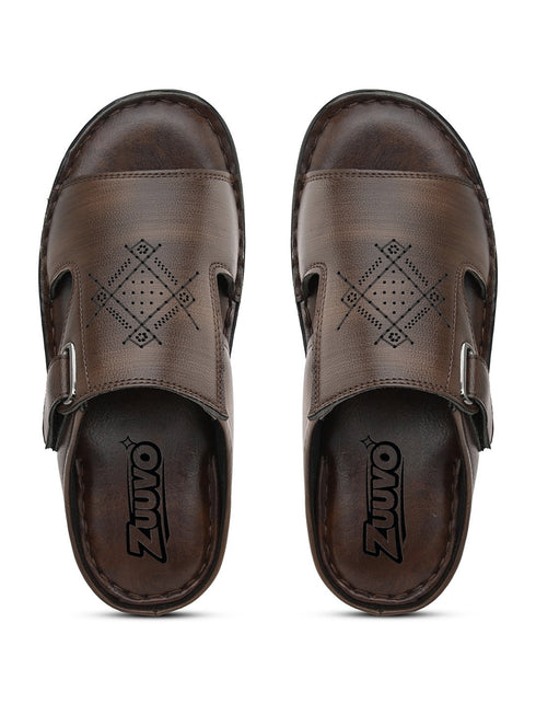 Zuuvo Men Breeze Glide Leather Slipper's | Daily Casual Wear | Sandal