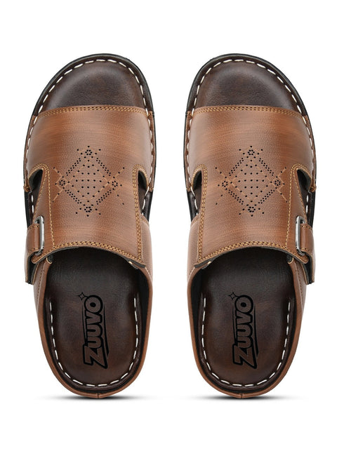Zuuvo Men Breeze Glide Leather Slipper's | Daily Casual Wear | Sandal