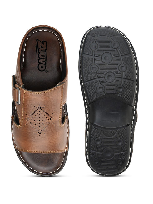Zuuvo Men Breeze Glide Leather Slipper's | Daily Casual Wear | Sandal