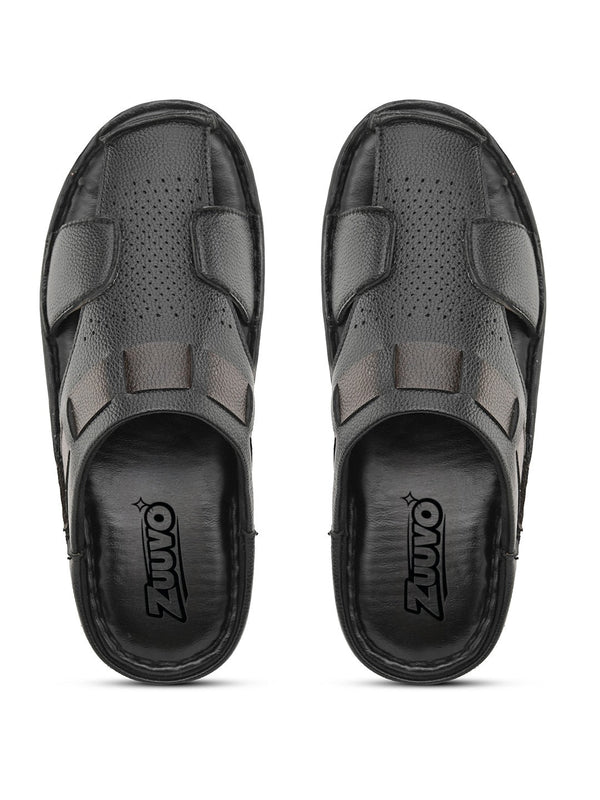 Zuuvo Step Leather Casual Clog Slipper Sandals for Men's | Breathable Mesh Sandal with Soft Sole | Casual Look for Men's | 2 Color option