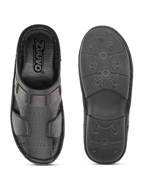 Zuuvo Step Leather Casual Clog Slipper Sandals for Men's | Breathable Mesh Sandal with Soft Sole | Casual Look for Men's | 2 Color option