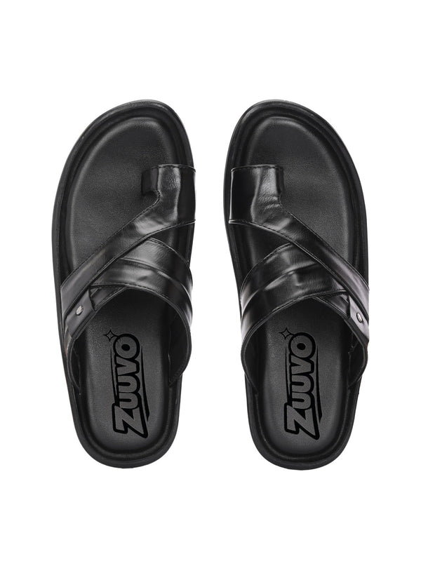 Zuuvo Men ComfortCrest Leather Slipper's | Daily Casual Wear | Airmix Sole Sandal