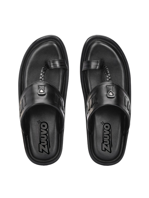 Zuuvo Men SoftStride Kolhapuri Leather Slipper's | Daily Casual wear | Airmix Sole Sandals Sandal