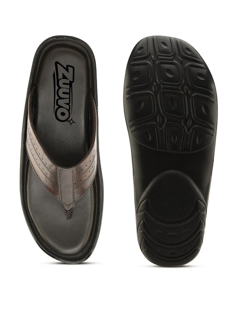 Zuuvo Men Flex Stride | Trendy Leather Slippers | Durable | Causal Wear | Sandal