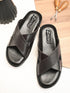 Men Strider Luxe Leather Slippers Daily Casual Wear Cross Straps Airmix Sole Sandals Casual Sandal