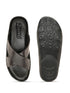Men Strider Luxe Leather Slippers Daily Casual Wear Cross Straps Airmix Sole Sandals Casual Sandal