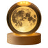 FLIXX 3D Crystal Ball Night Lamp | Warm LED Glow | USB Powered | Engraved K9 Crystal with Wooden Base | Romantic Gift for Bedroom, Home Décor, Anniversary & Gifting