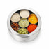 Spring by LA’ FORTE Stainless Steel Masala Dabba 8 Inch | 7 Containers + Spoon | Airtight See-Through Lid | 1400 ml