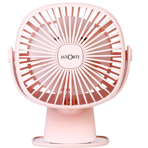 LA' FORTE Rechargeable Clip Desk Fan with LED Lights