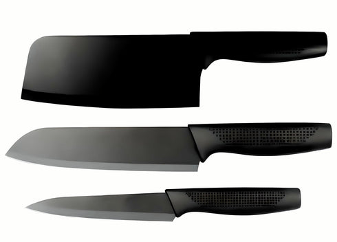 3-Piece Multipurpose Knife Set with Sheaths – Kitchen, Chef, and Fruit Knives