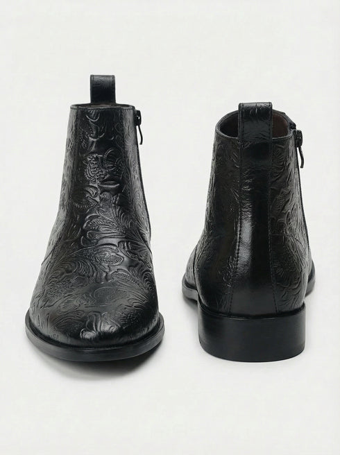 Zuuvo Regal Edge Chelsea Boot | Premium Leather Slip-On Ankle | Formal & Party Wear Boots For Men