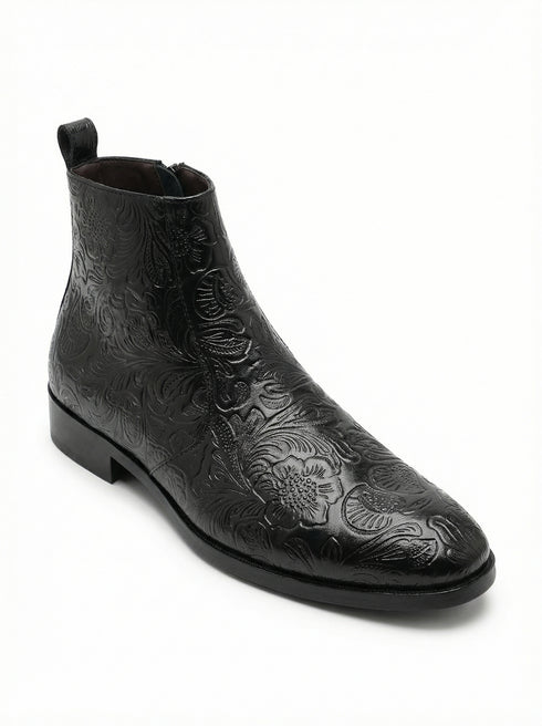 Zuuvo Regal Edge Chelsea Boot | Premium Leather Slip-On Ankle | Formal & Party Wear Boots For Men