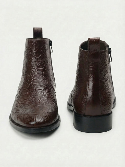 Zuuvo Regal Edge Chelsea Boot | Premium Leather Slip-On Ankle | Formal & Party Wear Boots For Men
