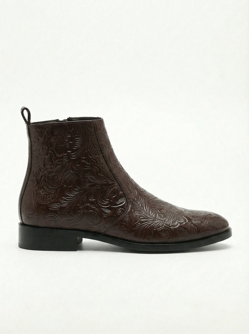 Zuuvo Regal Edge Chelsea Boot | Premium Leather Slip-On Ankle | Formal & Party Wear Boots For Men