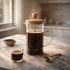 Premium French Press Coffee Maker 600 ml | Borosilicate Glass Coffee & Tea Maker with Bamboo Lid | Stainless Steel Filter | Manual Coffee Brewer for Hot & Cold Brew