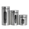 LA'VITE Stainless Steel & Glass Window Canister Set of 3 (300ml, 550ml, 800ml) – Airtight Premium Kitchen Storage Containers