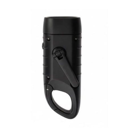 Solar + Hand Crank Emergency Flashlight with Powerbank | USB Rechargeable Mini Survival Torch with Carabiner