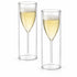Premium Double-Wall Floating Champagne Glass Set of 2 Elegant Flutes