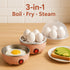 LA' FORTE 3-in-1 Electric Egg Boiler | Boil, Fry & Steam | 7 Egg Capacity | Peach Color | 350W | Auto Cut-Off | Compact Cooker for Kitchen, Travel & Hostel Use