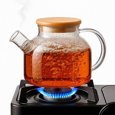 LA’ VITE Borosilicate Glass Teapot- Wooden Lid// 1000 ml