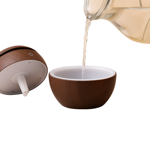 Flixx Wooden Aroma Diffuser & Cool Mist Humidifier | 130ml Capacity | USB Operated | Ultra-Quiet | Ambient Night Light | Ideal for Home & Office